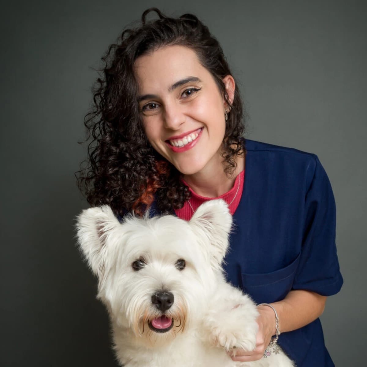 Dra. Anna Luiza Pollon com a westie dela.